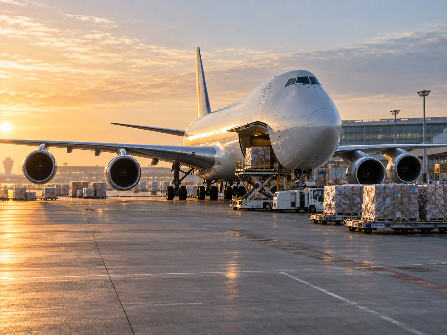 Cargo aircraft prepared for international air freight